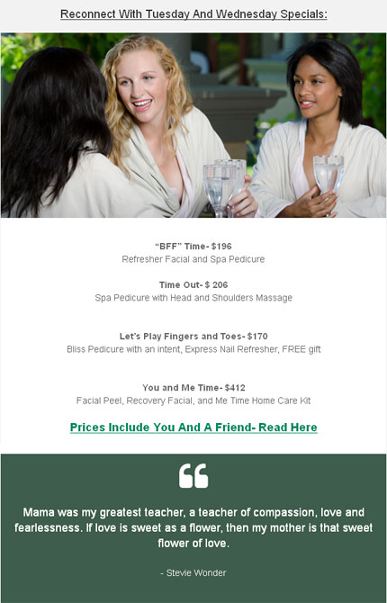 Reconnect With Tuesday And Wednesday Specials