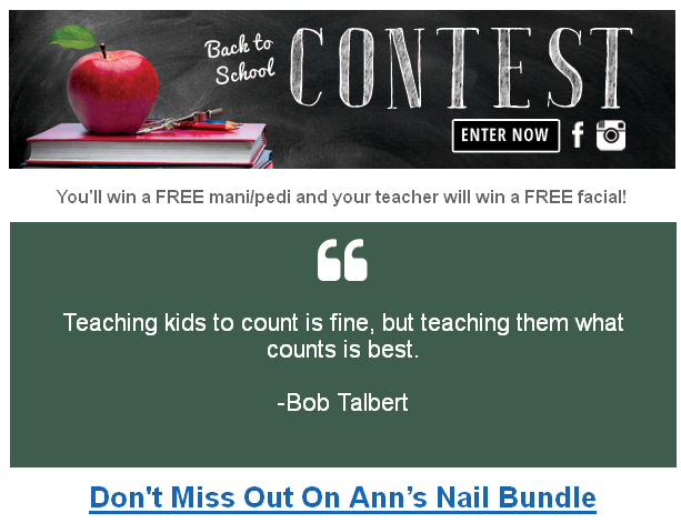 Back To School, Contest
