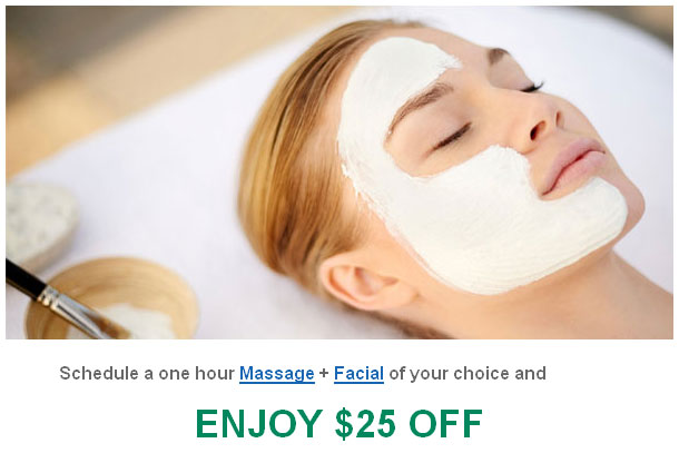 $25 OFF, Massage, Facial
